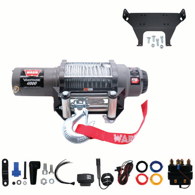 WARN 93790 Heavy-Duty Winch Mounting Kit for 2016-2022 Honda Pioneer 1000 & 1000-5 Models - Bolt-On Black Powder-Coated Steel Plate Compatible with Pro Vantage and Vantage Powersports Winches