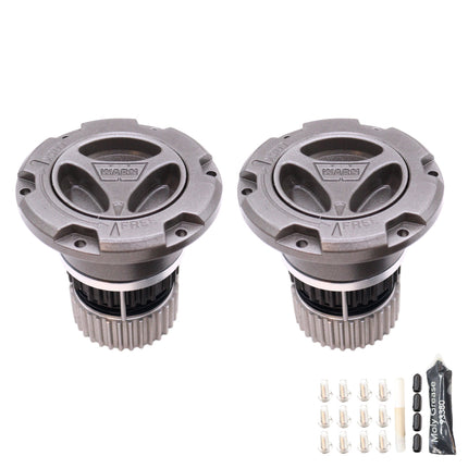 WARN 108325 Premium Manual Locking Hubs for 2005–2026 Ford Super Duty F‑250, F‑350, F‑450, and F‑550 – 35‑Spline, Heavy‑Duty Manual Hubs, Set of 2 (Argent Gray)