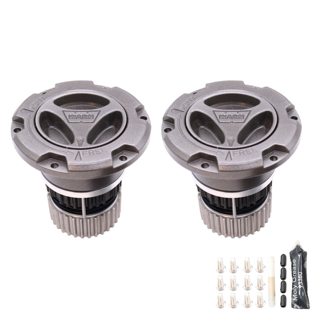 WARN 108325 Premium Manual Locking Hubs for 2005–2026 Ford Super Duty F‑250, F‑350, F‑450, and F‑550 – 35‑Spline, Heavy‑Duty Manual Hubs, Set of 2 (Argent Gray)