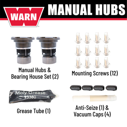 WARN 108325 Premium Manual Locking Hubs for 2005–2026 Ford Super Duty F‑250, F‑350, F‑450, and F‑550 – 35‑Spline, Heavy‑Duty Manual Hubs, Set of 2 (Argent Gray)