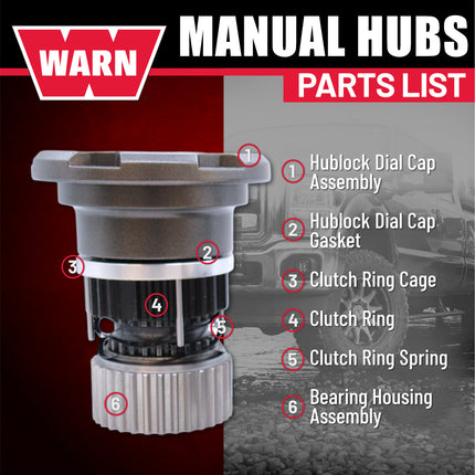 WARN 108325 Premium Manual Locking Hubs for 2005–2026 Ford Super Duty F‑250, F‑350, F‑450, and F‑550 – 35‑Spline, Heavy‑Duty Manual Hubs, Set of 2 (Argent Gray)