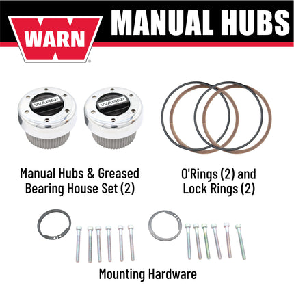 WARN 11690 Standard Manual Locking Hubs – 30‑Spline, Chrome/Black, Heavy‑Duty Manual 4WD Hubs (Pair) for Reliable Traction and Durable Off‑Road Performance