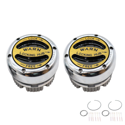 WARN 20990 Premium Manual Locking Hubs – 19‑Spline, Heavy‑Duty Manual 4WD Hubs with Mounting Hardware, Set of 2 for Reliable Off‑Road and Work Use