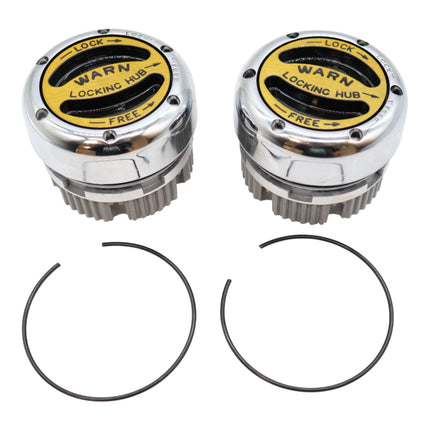 WARN 20990 Premium Manual Locking Hubs – 19‑Spline, Heavy‑Duty Manual 4WD Hubs with Mounting Hardware, Set of 2 for Reliable Off‑Road and Work Use