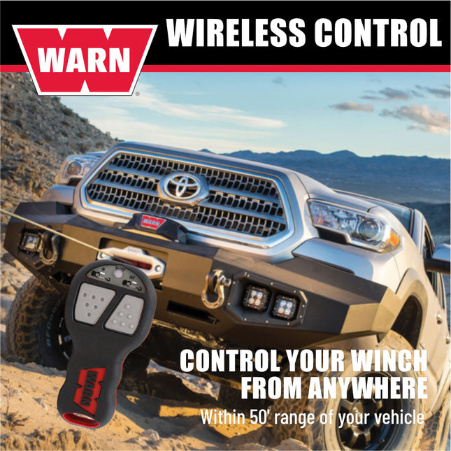 WARN 90287 Wireless Remote Control System for Truck and SUV Winches – Includes Wireless Transmitter and Receiver for Easy, Safe, Long‑Distance Winch Operation