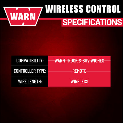 WARN 90287 Wireless Remote Control System for Truck and SUV Winches – Includes Wireless Transmitter and Receiver for Easy, Safe, Long‑Distance Winch Operation