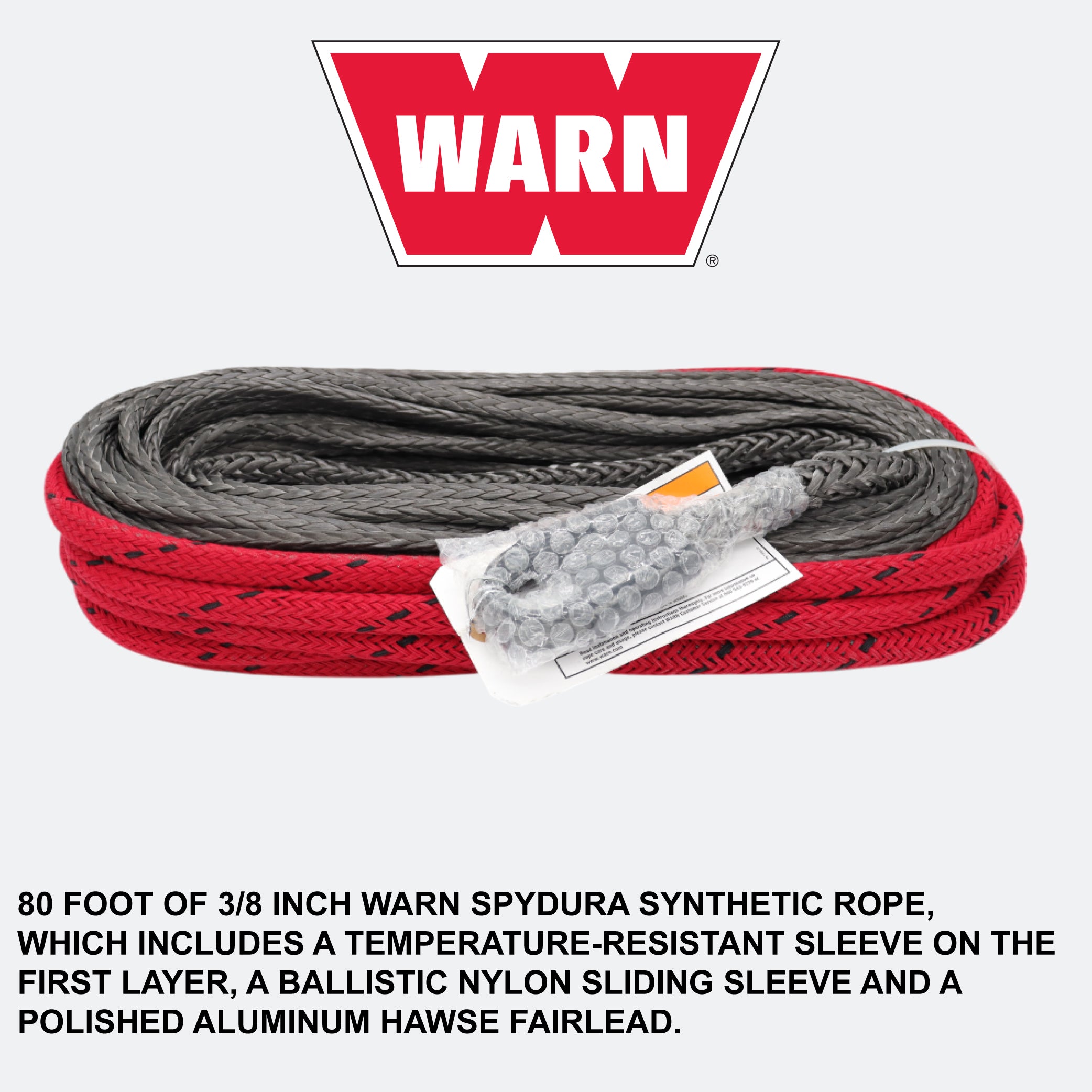 Warn ZEON 12-S 12V Winch with 80ft of 3/8in Synthetic Rope Wired Remote