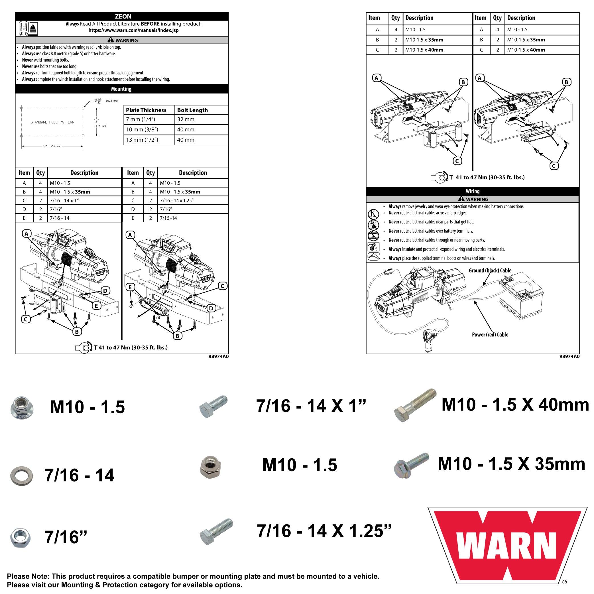 Warn ZEON 12-S Platinum 12V Winch 80ft of 3/8in Synthetic Rope Wireless Remote