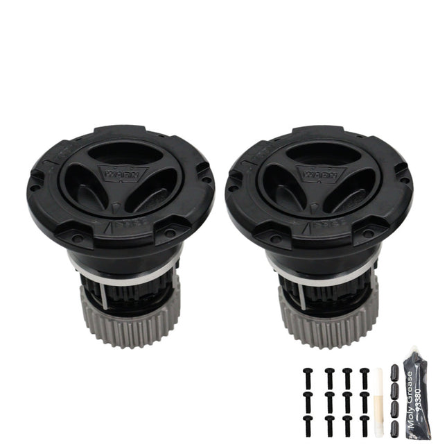 WARN 95060 Premium Manual Locking Hubs – 35 Spline – Fits 2005–2026 Ford Super Duty F‑250/F‑350/F‑450/F‑550 – Black Powder‑Coated – Set of 2 – Heavy‑Duty All‑Metal Construction