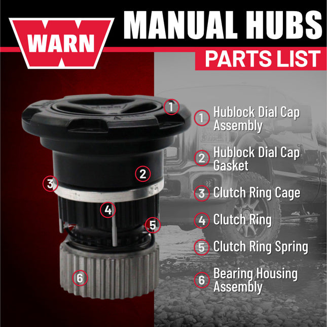 WARN 95060 Premium Manual Locking Hubs – 35 Spline – Fits 2005–2026 Ford Super Duty F‑250/F‑350/F‑450/F‑550 – Black Powder‑Coated – Set of 2 – Heavy‑Duty All‑Metal Construction