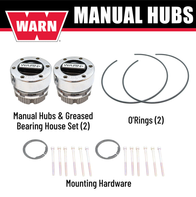 WARN 9790 Standard Manual Locking Hubs – 19‑Spline, Chrome/Black, Set of 2 for Reliable 4WD Engagement and Durable Off‑Road Performance