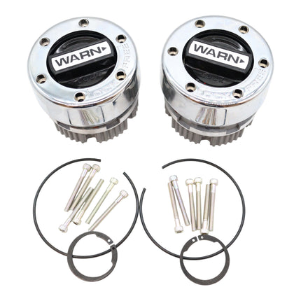 WARN 9790 Standard Manual Locking Hubs – 19‑Spline, Chrome/Black, Set of 2 for Reliable 4WD Engagement and Durable Off‑Road Performance