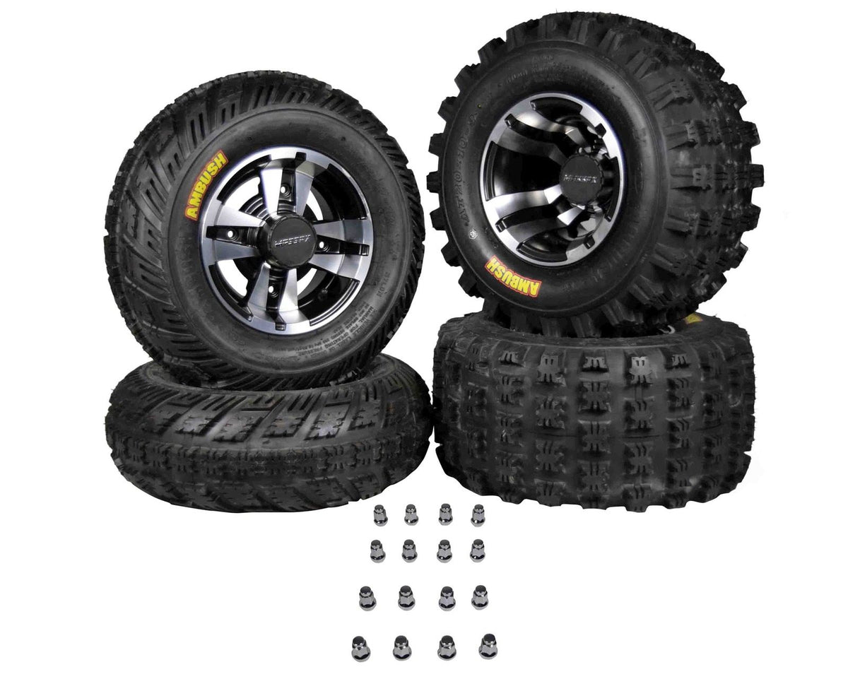 MASSFX 21x7-10 20x10-9 ATV Front Rear Tire & Wheel Kit 21x7x10 20x10x9 (4 Pack)