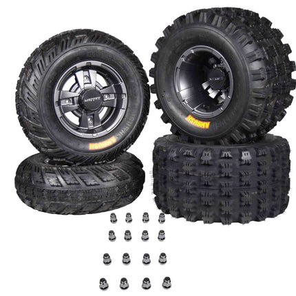 Ambush 21x7-10 20x11-9 ATV Front Rear Tire & Wheel Kit 21x7x10 20x11x9 (4 Pack)