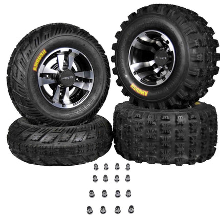 Ambush 21x7-10 20x11-9 ATV Front Rear Tire & Wheel Kit 21x7x10 20x11x9 (4 Pack)