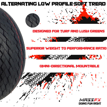 MASSFX Wheel and Tire Combo 18x8.5-8 Golf Cart Tire with White 4/4 Rim 4 PACK