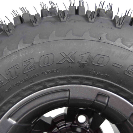 MASSFX 20x10-9 ATV Rear Tire & 9x8 4/115 Gun Metal Wheel Kit 20x10x9 (2 Pack)