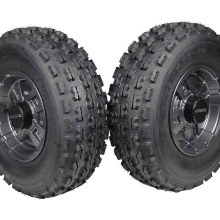 MASSFX 22x7-10 ATV Front Tire & 10x5 4/156 Gun Metal Wheel Kit 22x7x10 (2 Pack)