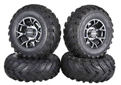 MASSFX MS 26x9-12 26x11-12 Tire w/ Black 12x7 4/156 Rims Wheel & Tire Kit