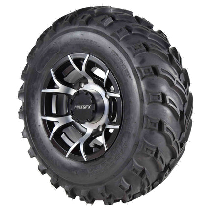 MASSFX MS 26x9-12 26x11-12 Tire w/ Black 12x7 4/156 Rims Wheel & Tire Kit