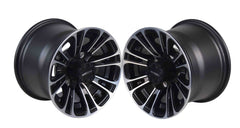 MASSFX QUAKE 10x7 Golf Cart Wheels 4/101.6 Bolt Pattern Black Rim 2 Pack