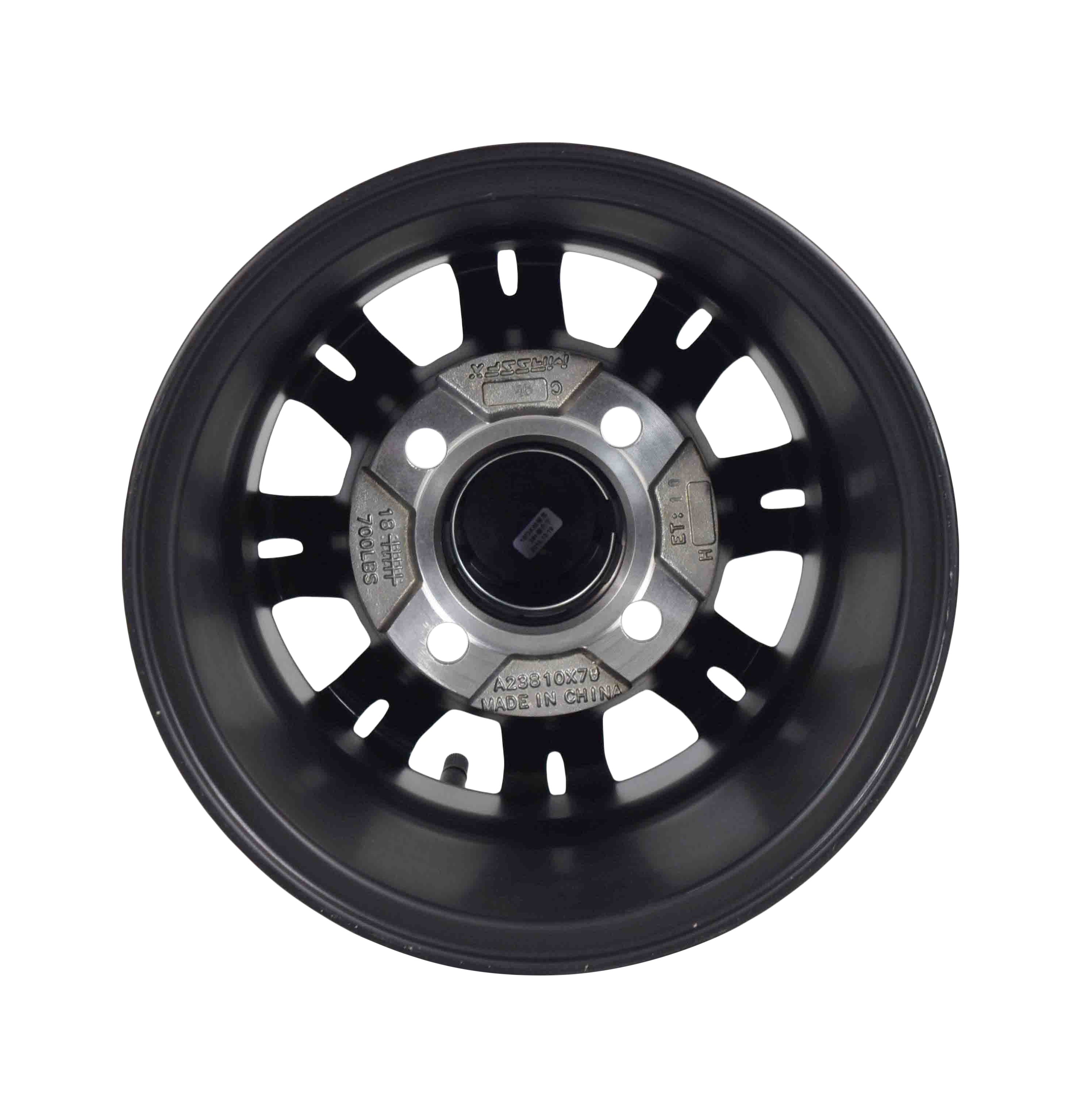 MASSFX QUAKE 10x7 Golf Cart Wheels 4/101.6 Bolt Pattern Black Rim 2 Pack