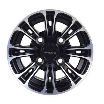 MASSFX 10x7 Golf Cart Rims with 4/101.6 or 4 on 4" Bolt Pattern-Matte Black-4 pk
