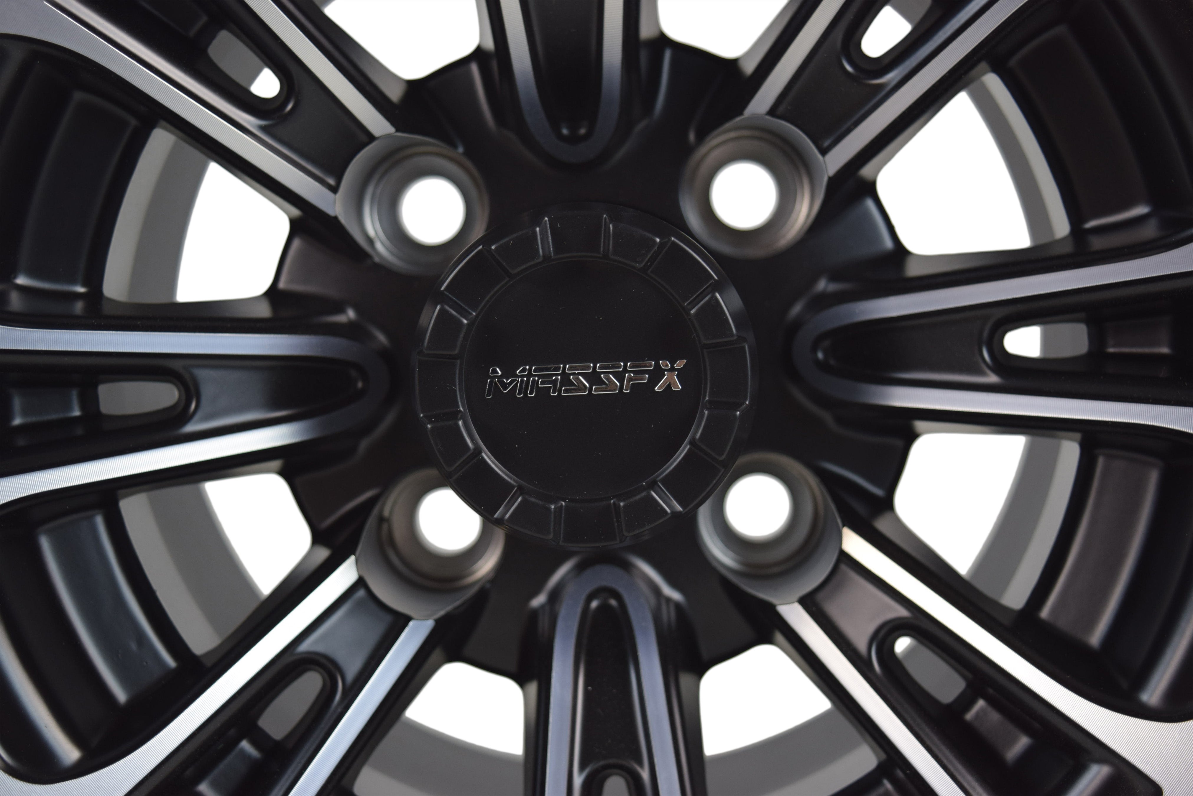 MASSFX 10x7 Golf Cart Rims with 4/101.6 or 4 on 4" Bolt Pattern-Matte Black-4 pk