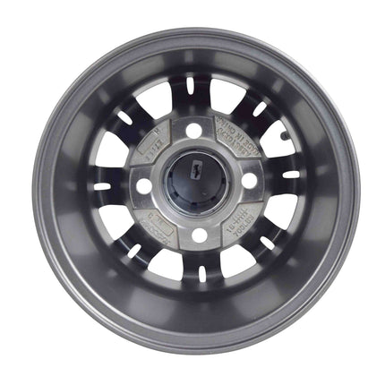 MASSFX QUAKE 10x7 Golf Cart Wheels 4/101.6 Bolt Pattern Gun Metal Rim 4 Pack