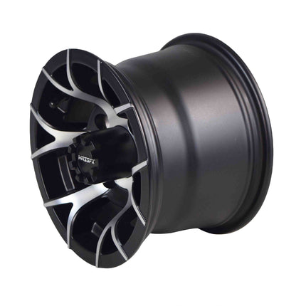 MASSFX 10x7 Golf Cart Rims with 4/101.6 or 4 on 4" Bolt Pattern-Matte Black-2 pk