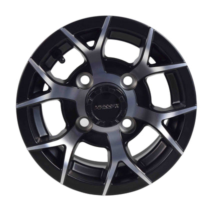 MASSFX 10x7 Golf Cart Rims with 4/101.6 or 4 on 4" Bolt Pattern-Matte Black-2 pk