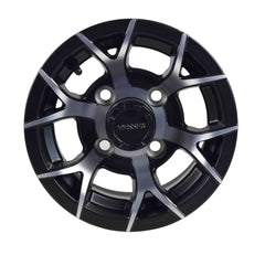 MASSFX 10x7 Golf Cart Rims with 4/101.6 or 4 on 4" Bolt Pattern-Matte Black-2 pk