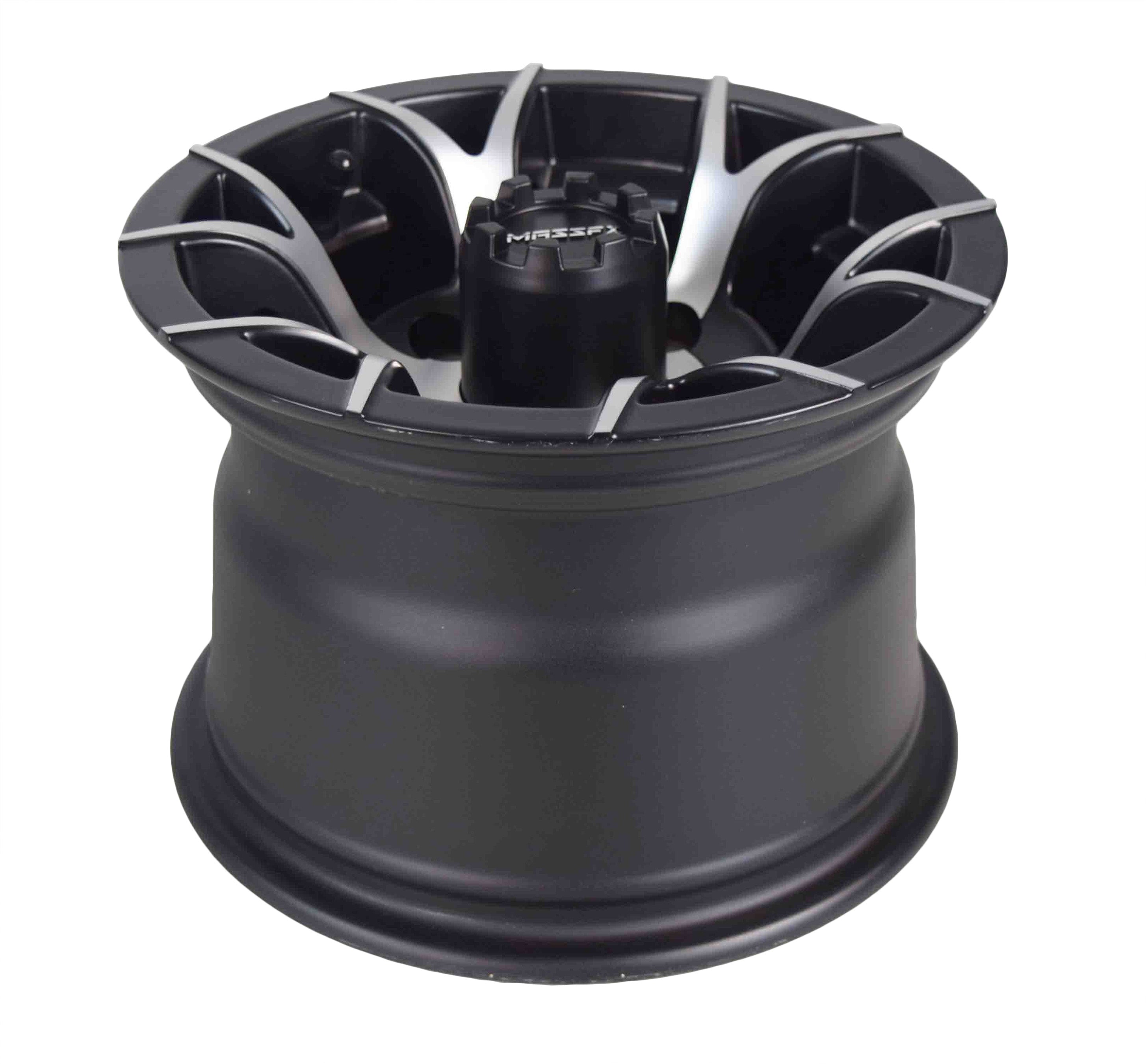 MASSFX 10x7 Golf Cart Rims with 4/101.6 or 4 on 4" Bolt Pattern-Matte Black-4 pk