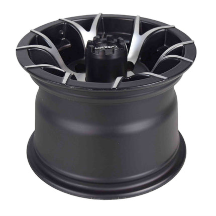 MASSFX 10x7 Golf Cart Rims with 4/101.6 or 4 on 4" Bolt Pattern-Matte Black-4 pk