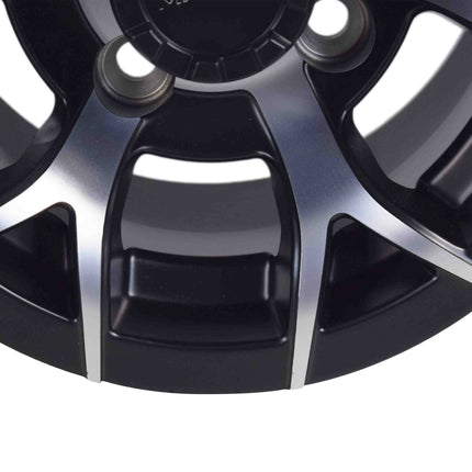 MASSFX 10x7 Golf Cart Rims with 4/101.6 or 4 on 4" Bolt Pattern-Matte Black-4 pk