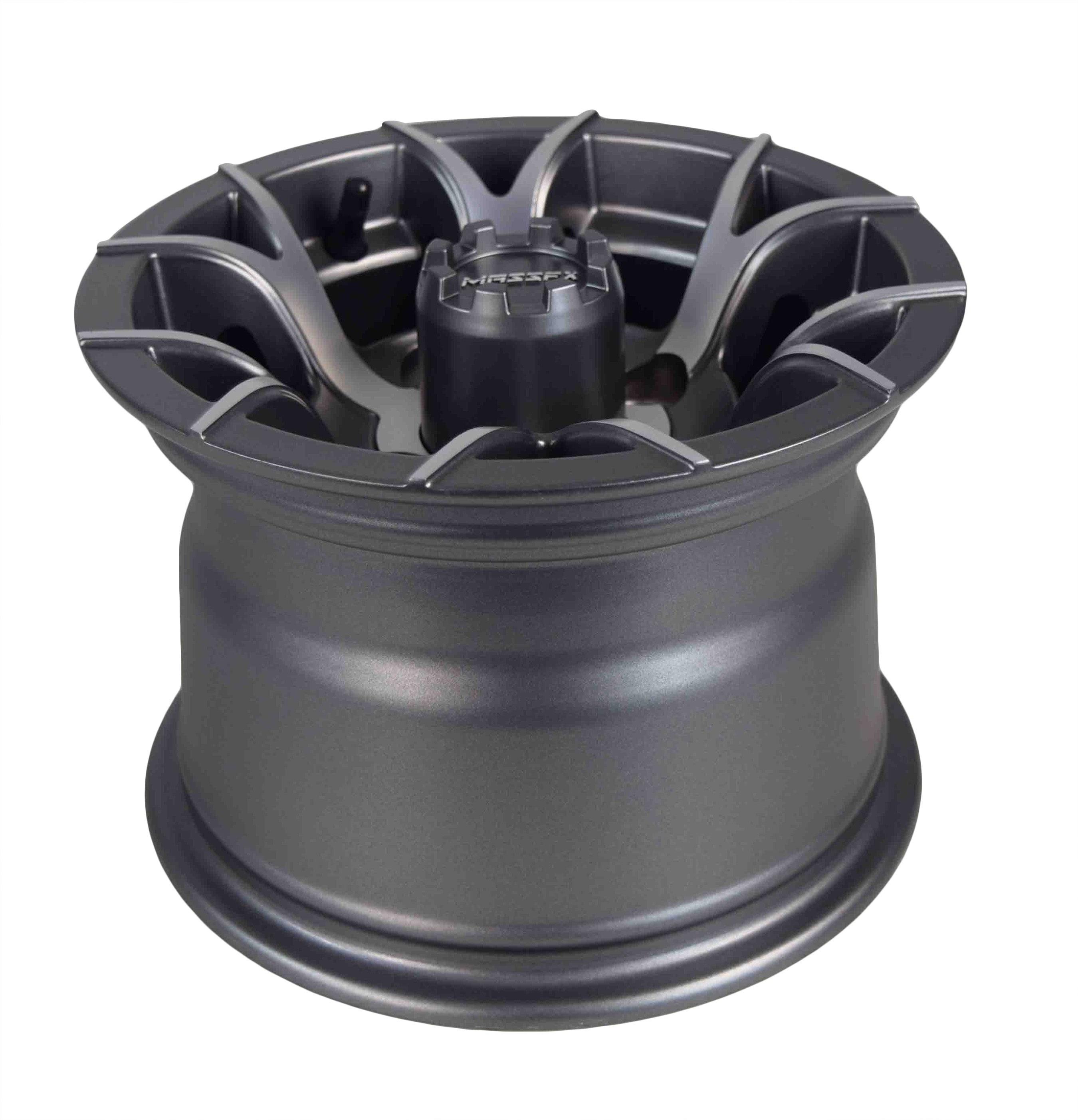 MASSFX 10x7 Golf Cart Rims with 4/101.6 or 4 on 4" Bolt Pattern-Gun Metal Grey-2 pk