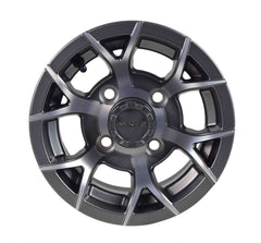 MASSFX 10x7 Golf Cart Rims with 4/101.6 or 4 on 4" Bolt Pattern-Gun Metal Grey-4 pk