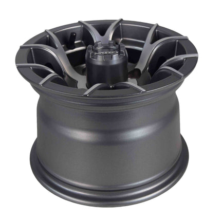 MASSFX 10x7 Golf Cart Rims with 4/101.6 or 4 on 4" Bolt Pattern-Gun Metal Grey-4 pk