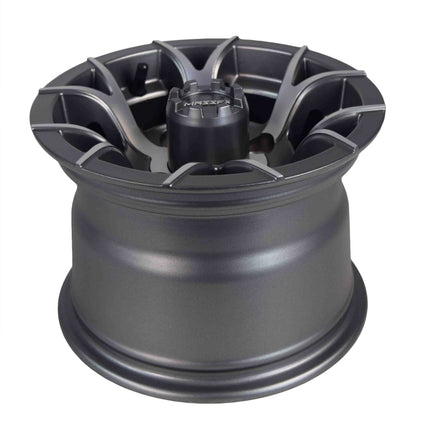 MASSFX 10x7 Golf Cart Rims with 4/101.6 or 4 on 4" Bolt Pattern-Gun Metal Grey-4 pk