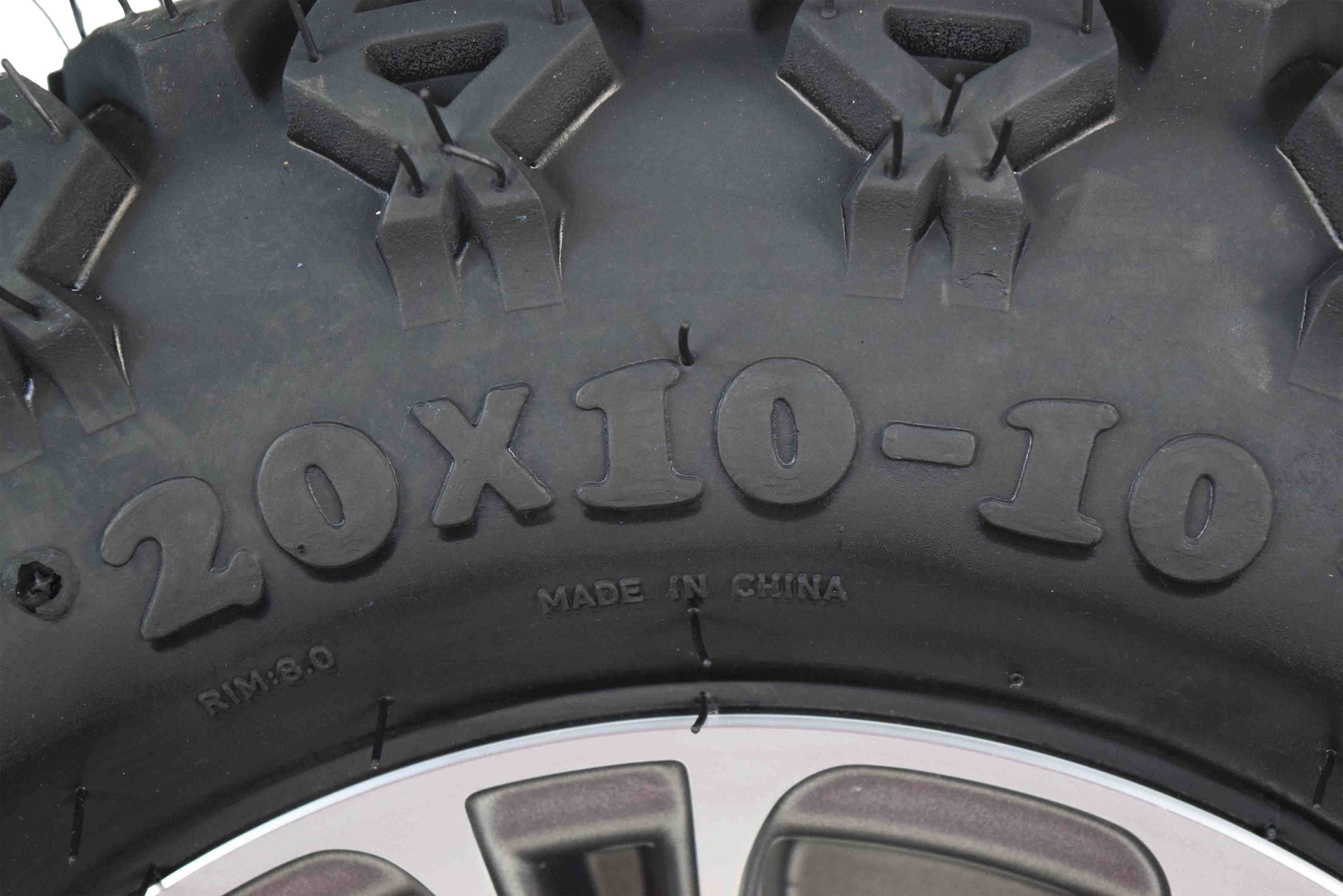 MASSFX SL 20x10-10 Front/Rear Golf Cart Tire, QUAKE  Grey Wheel 10x7 4/101.6 2pk