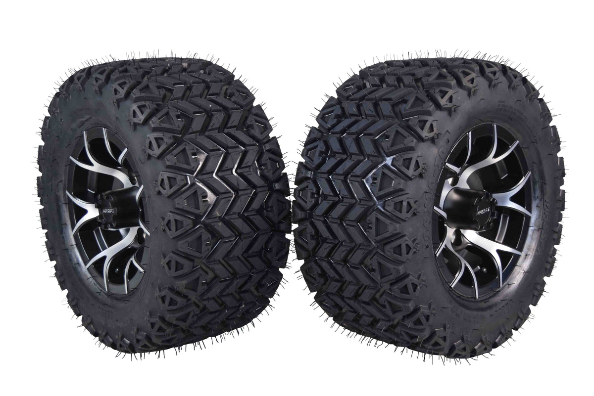 MASSFX SL 20x1010 F/R Golf Cart Tire, PIT VIPER Blk Grey 10x7 4/101.6 2pk