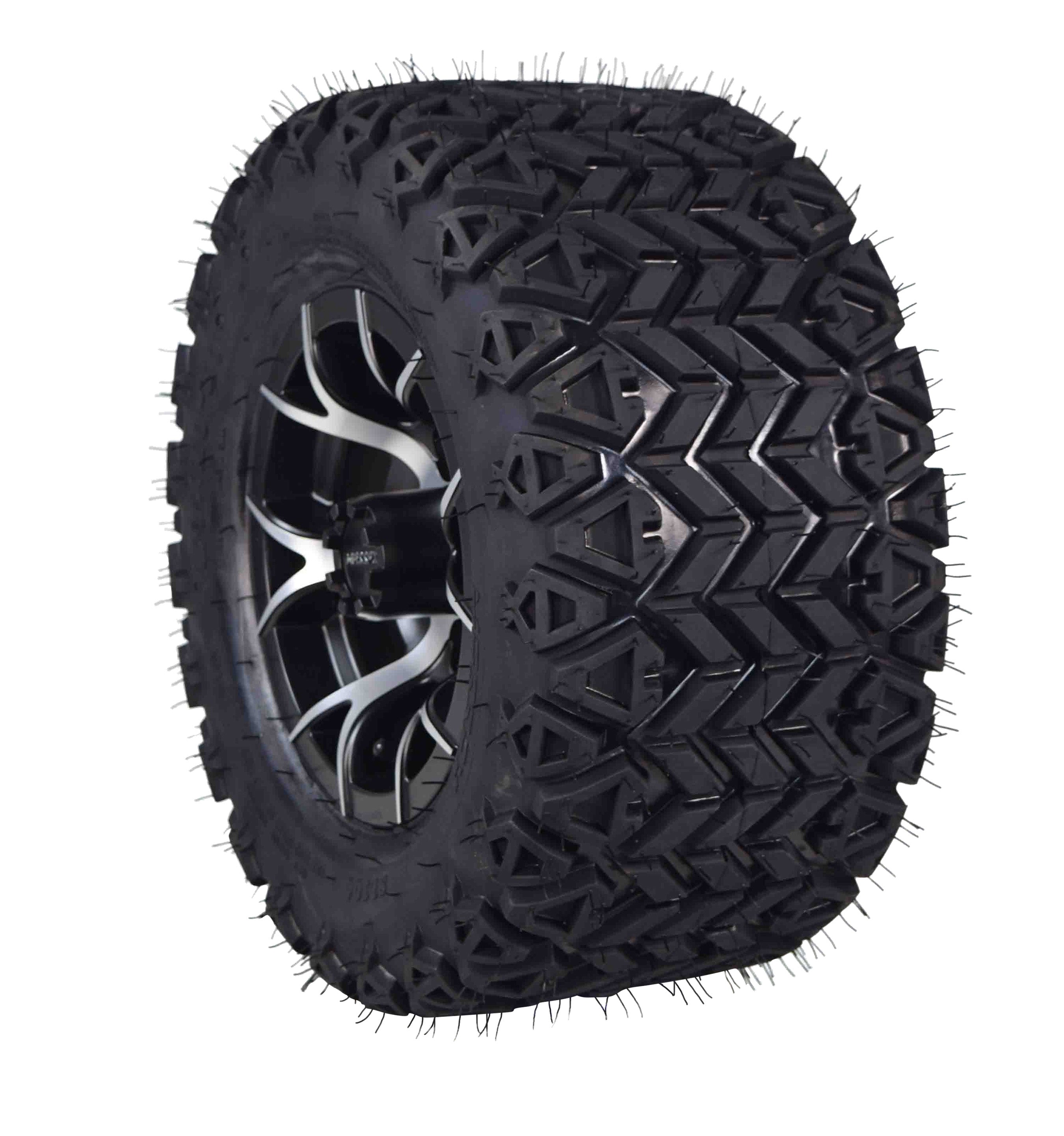 MASSFX SL 20x1010 F/R Golf Cart Tire, PIT VIPER Blk Grey 10x7 4/101.6 2pk