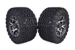 MASSFX SL 20x1010 F/R Golf Cart Tire, PIT VIPER Blk Wheel 10x7 4/101.6 2pk