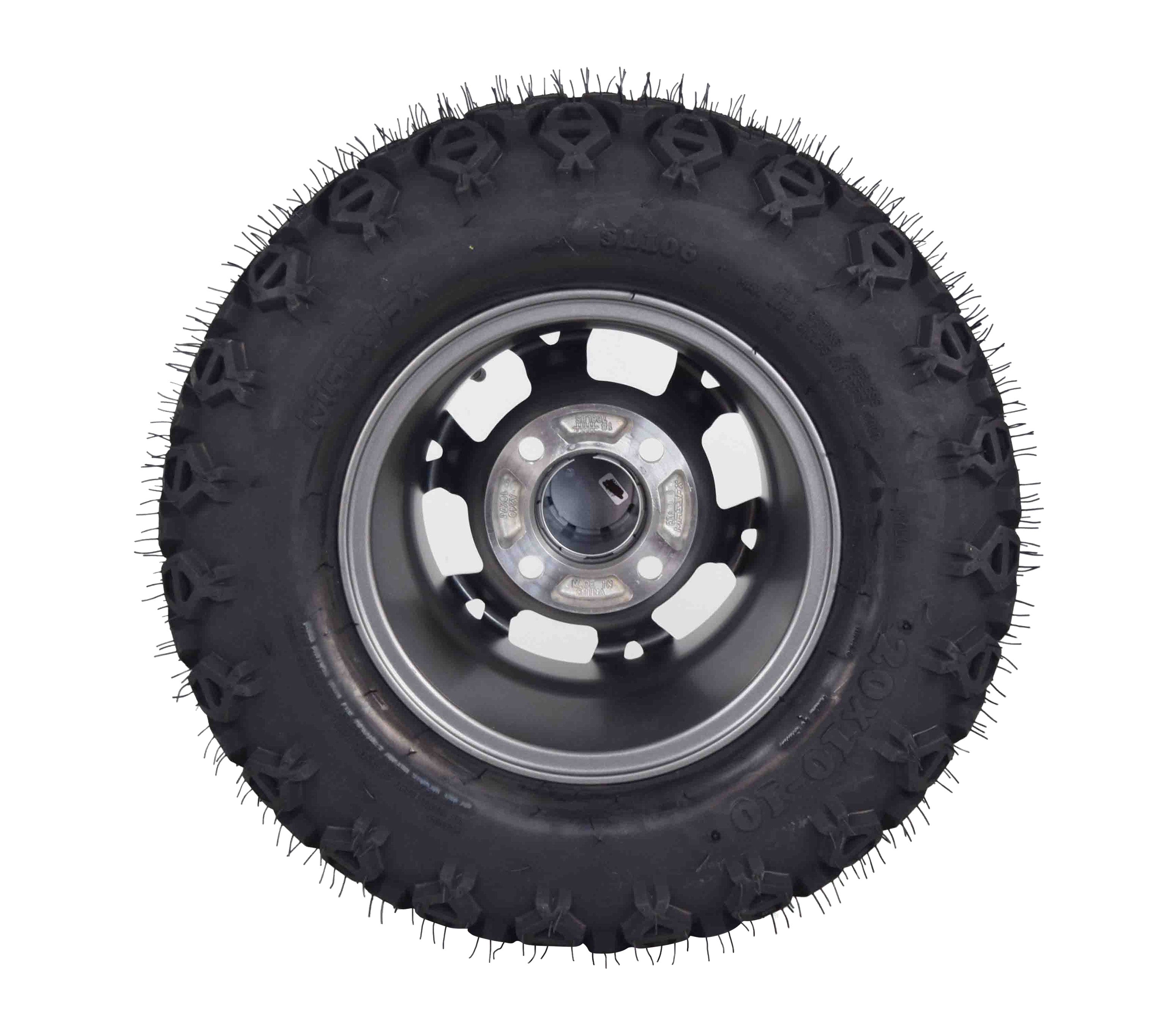 MASSFX SL 20x1010 F/R Golf Cart Tire, PIT VIPER Blk Wheel 10x7 4/101.6 2pk