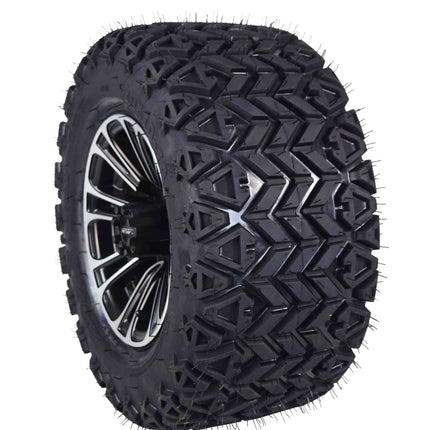 MASSFX SL 20x10-10 F/R Golf Cart Tire, QUAKE Black Wheels 10x7 4/101.6 4pk