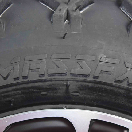 MASSFX SL 20x10-10 F/R Golf Cart Tire, QUAKE Black Wheels 10x7 4/101.6 4pk