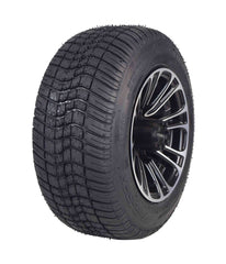 MASSFX SL 205/50-10 Front/Rear Golf Cart Tire, QUAKE Blk Wheel 10x7 4/101.6 2pk