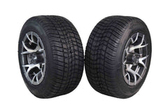 MASSFX SL 205/50-10 F/R Golf Cart Tire, PIT VIPER Grey Wheels 10x7 4/101.6 2pk