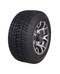 MASSFX SL 205/50-10 F/R Golf Cart Tire, PIT VIPER Grey Wheels 10x7 4/101.6 2pk