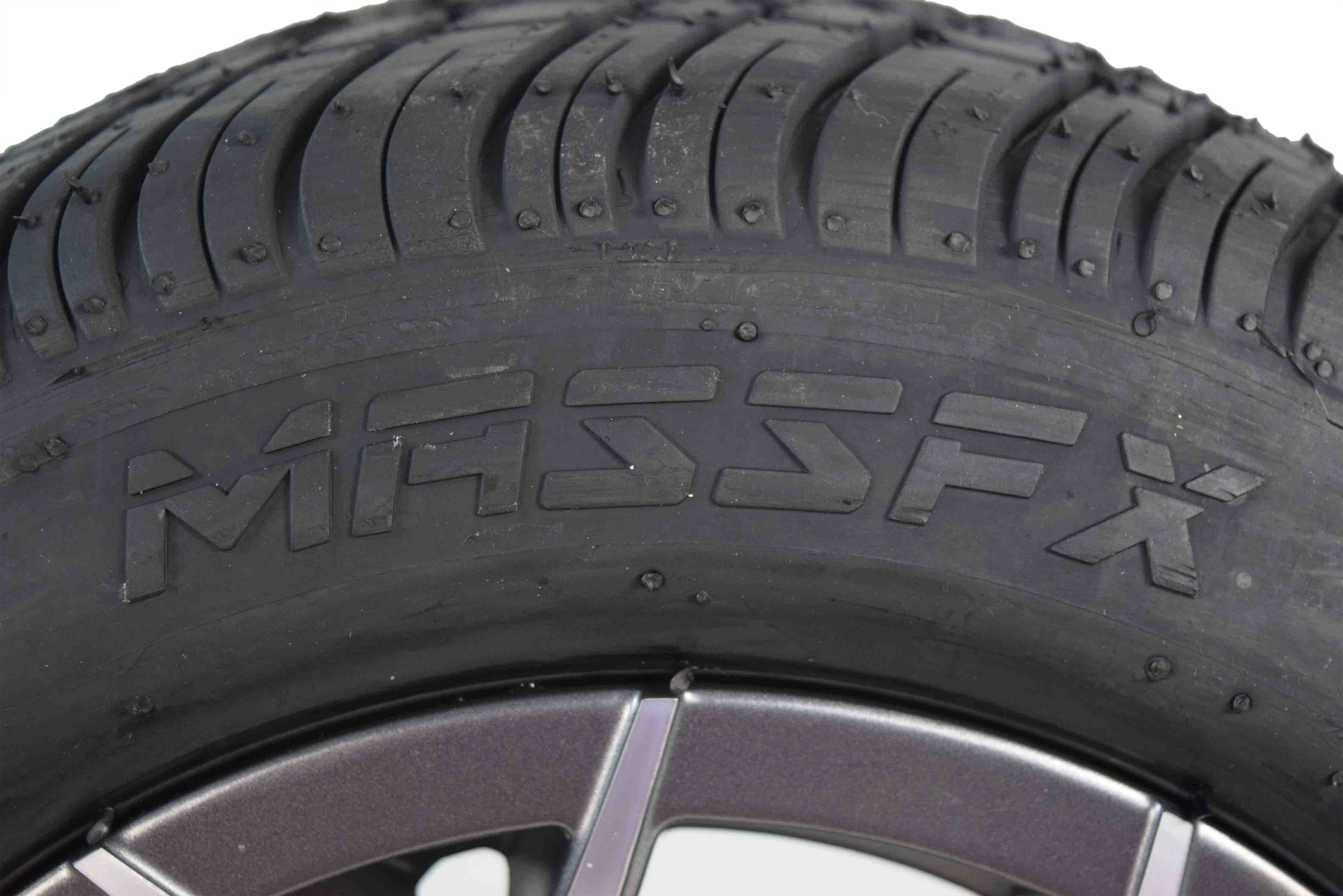 MASSFX SL 205/50-10 F/R Golf Cart Tire, PIT VIPER Grey Wheels 10x7 4/101.6 2pk